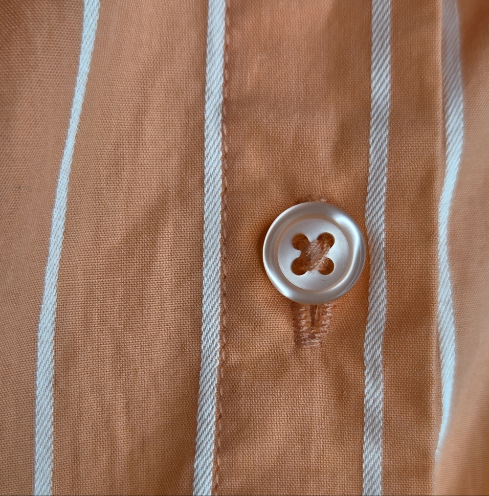 A New Day Size XXL Vibrant Coral Oversized Shirt with Subtle Stripes Button-up - Picture 8 of 11